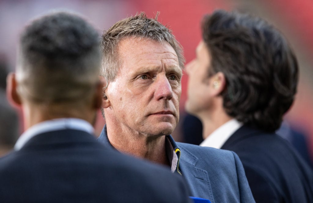 Stuart Pearce pictured in the Championship playoff final between Huddersfield and Nottingham Forest.