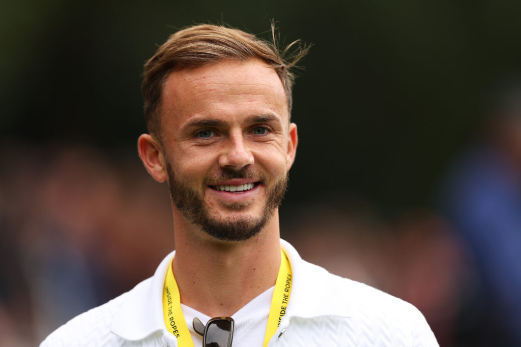 James Maddison smiles while attending the BMW PGA Championship at Wentworth Golf Club