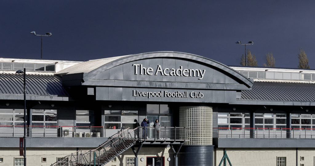 Liverpool academy building during the Reds' U18s match against Newcastle.