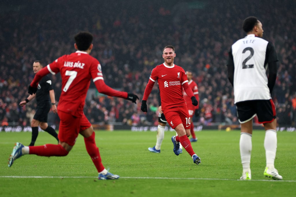 Alexis Mac Allister scores vs Fulham