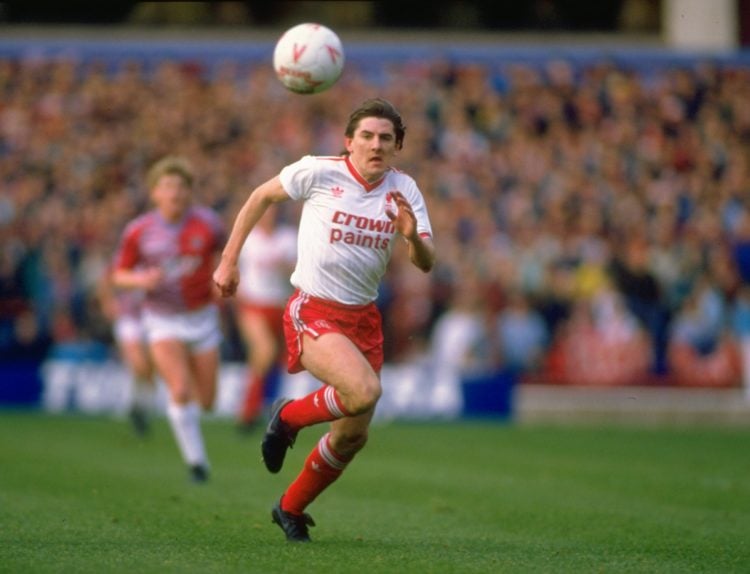 1988:  Peter Beardsley of Liverpool in action during the FA Cup 4th Round match against Aston Villa played at Villa Park in Birmingham, England.  L...