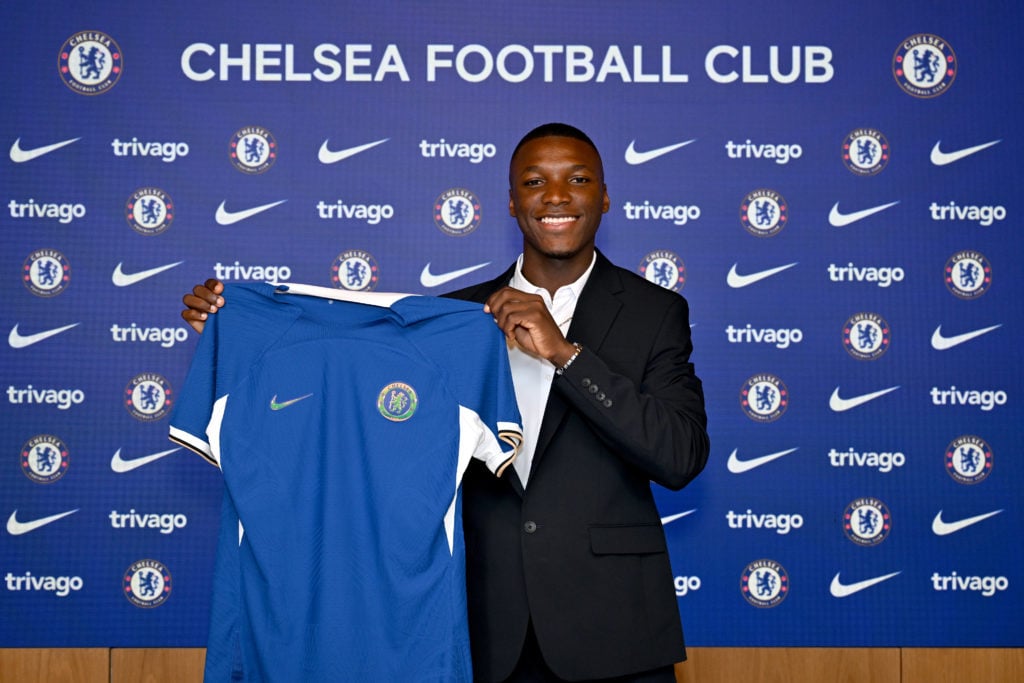 Chelsea Unveil New Signing Moises Caicedo at Chelsea Training Ground