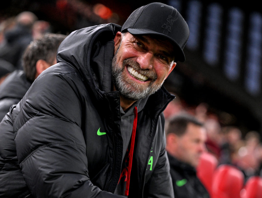 Liverpool manager Jurgen Klopp v Atalanta in Quarter-Final First Leg of UEFA Europa League 2023/24