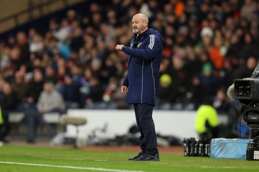 Scotland manager Steve Clarke on the touchline during a friendly against Northern Ireland.
