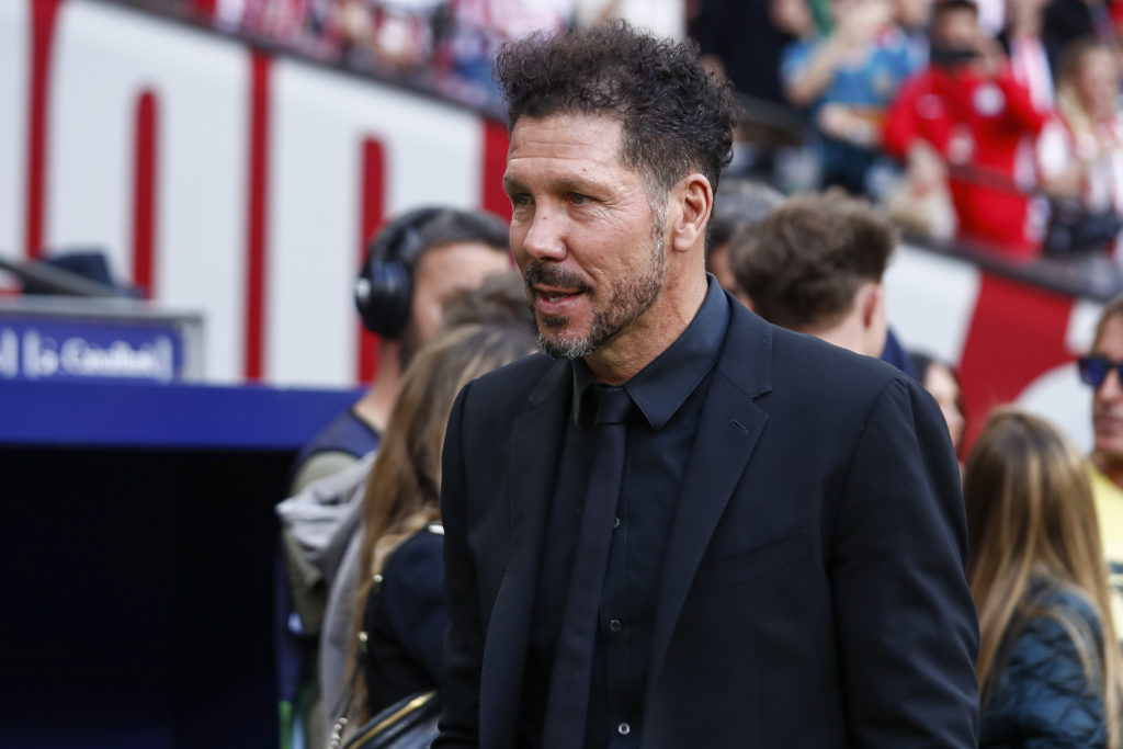 Atletico Madrid manager Diego Simeone pictured during a La Liga game.