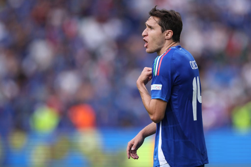 Federico Chiesa playing for Italy