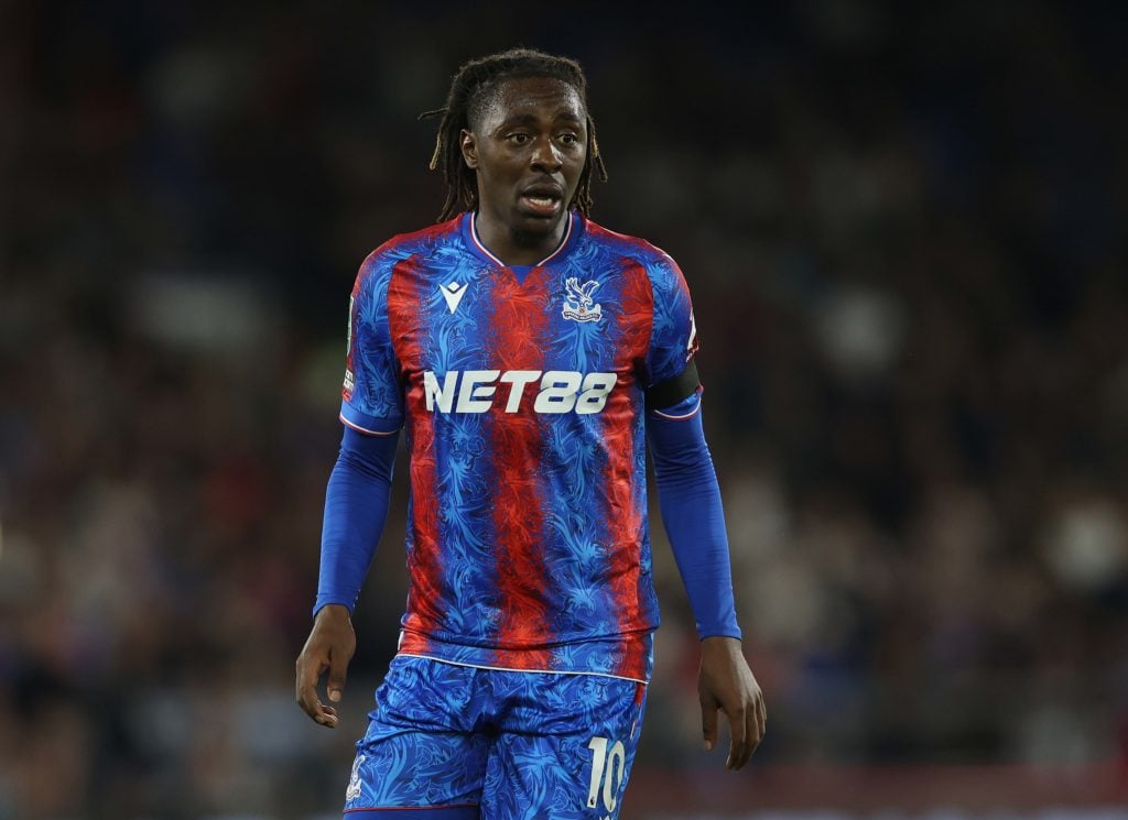 Eberechi Eze of Crystal Palace looks on during the Carabao Cup Second Round match between Crystal Palace and Norwich City at Selhurst Park