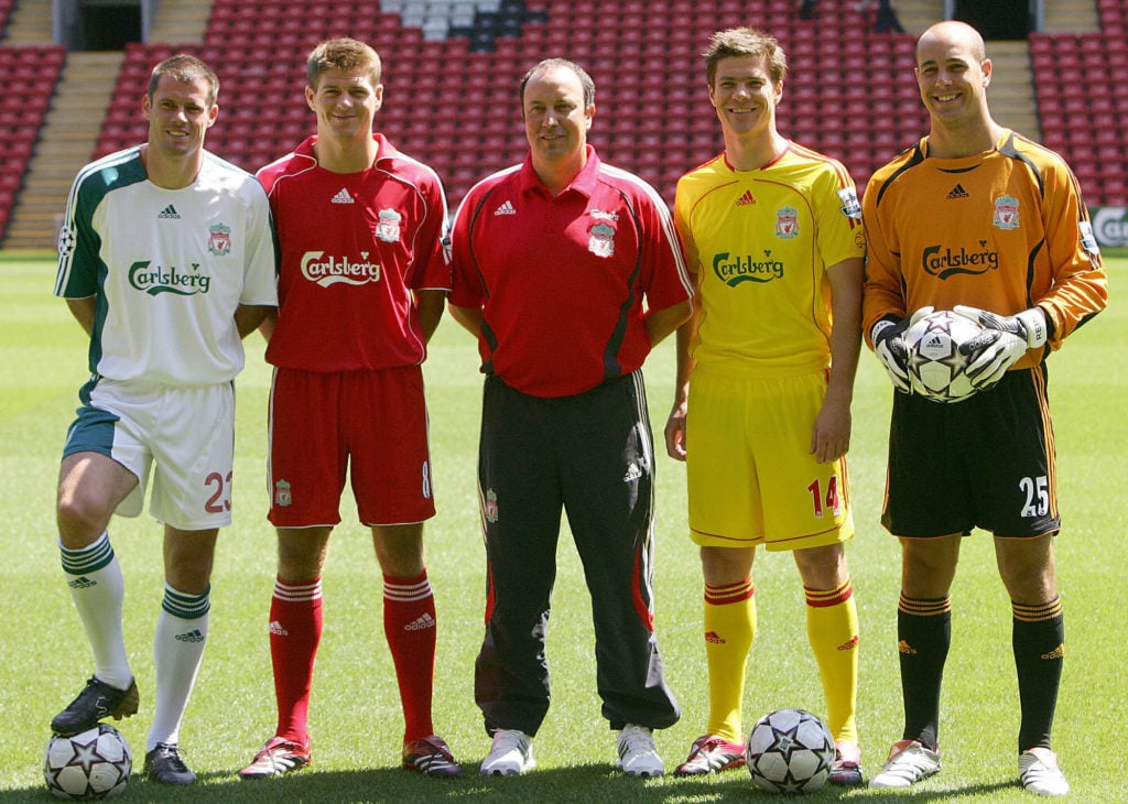 Liverpool football club (from L) Jamie C