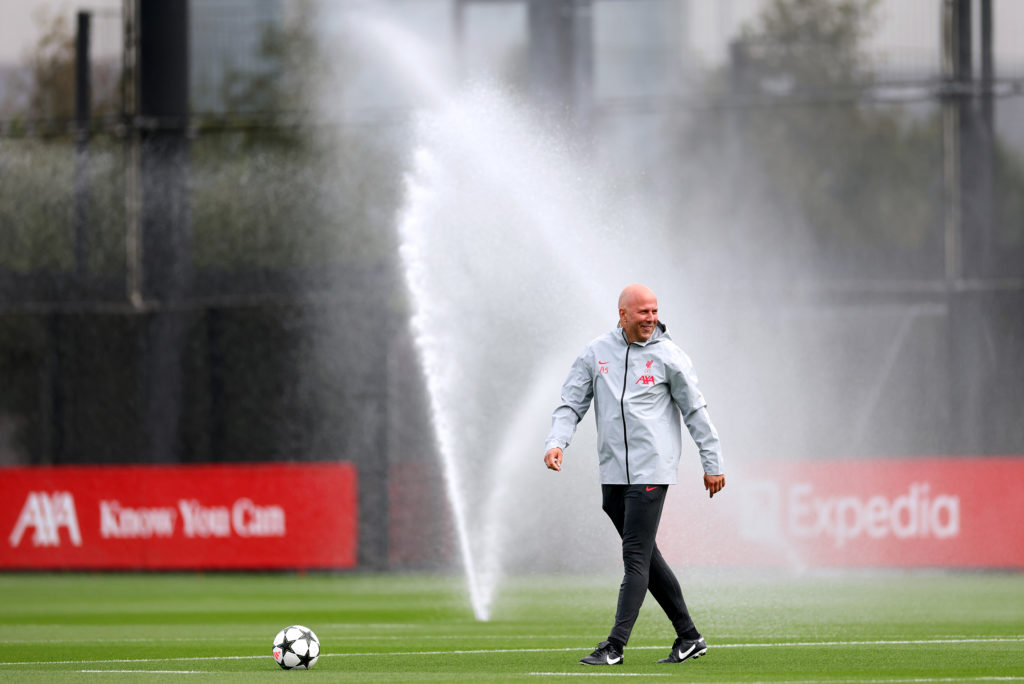 Liverpool FC Training Session And Press Conference - UEFA Champions League 2024/25 League Phase MD2