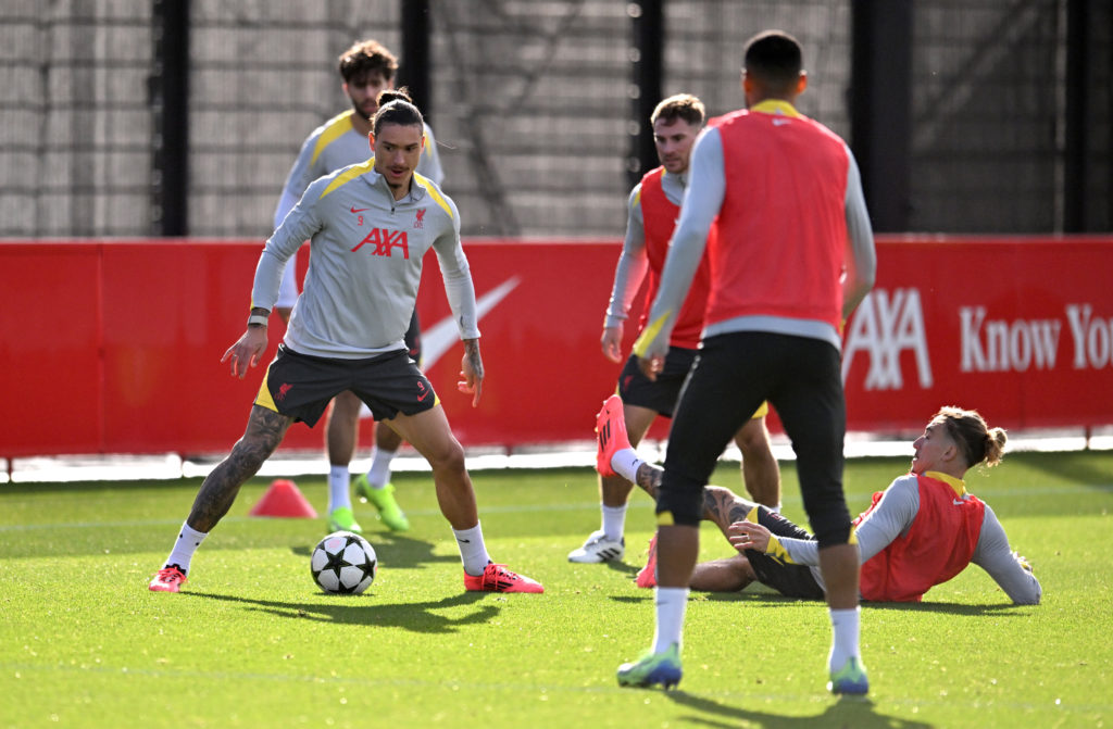 Liverpool FC Training Session And Press Conference - UEFA Champions League 2024/25 League Phase MD3