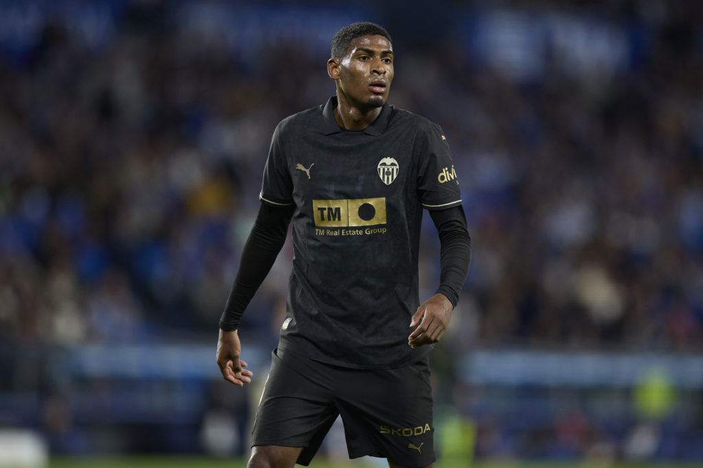 Cristhian Mosquera in action for Valencia against Real Sociedad.