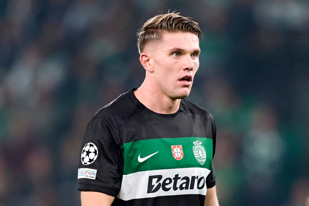 Viktor Gyokeres looking shocked during Sporting's game against Manchester United.