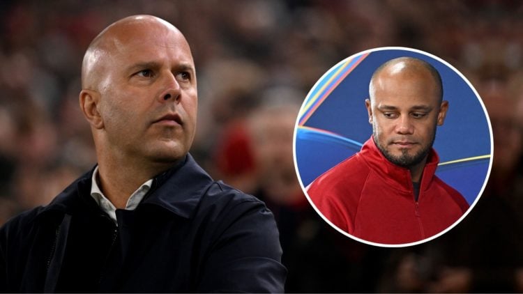 Arne Slot head coach of Liverpool during the UEFA Champions League 2024/25 League Phase MD4 match between Liverpool FC and Bayer 04 Leverkusen at A...