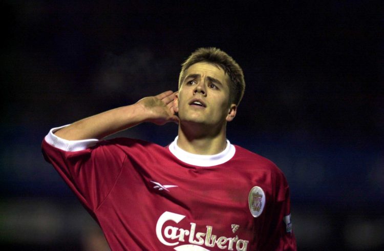 26 Dec 1999:  Michael Owen of Liverpool celebrates after his secong goal during the Newcastle United v Liverpool FA Carling Premiership match at St...