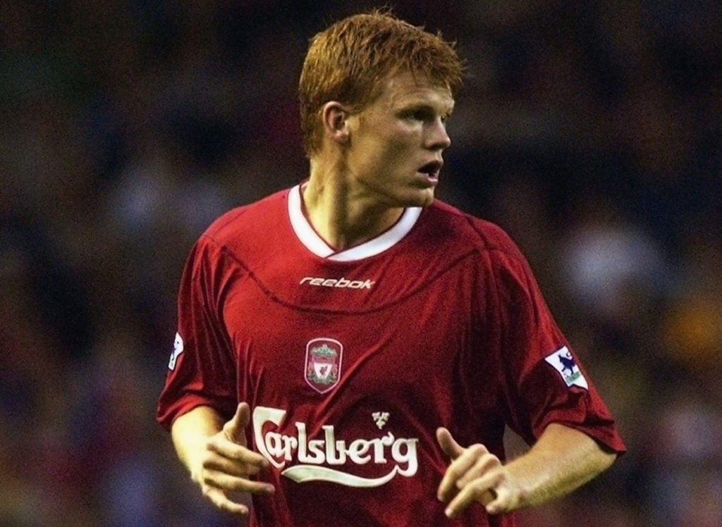 John Arne Riise of Liverpool during a pre-season match against Lazio at Anfield.