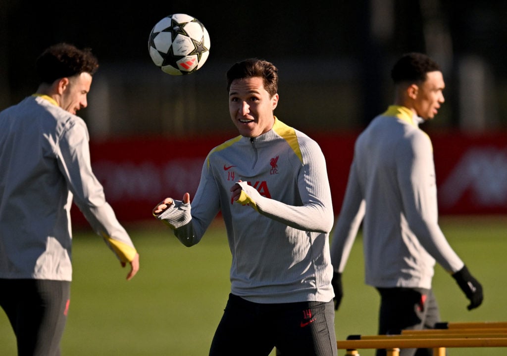 Liverpool FC Training Session And Press Conference - UEFA Champions League 2024/25 League Phase MD5