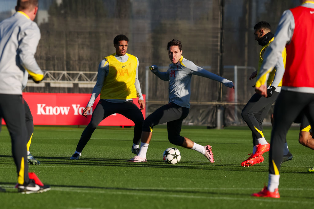 Liverpool FC Training Session And Press Conference - UEFA Champions League 2024/25 League Phase MD5