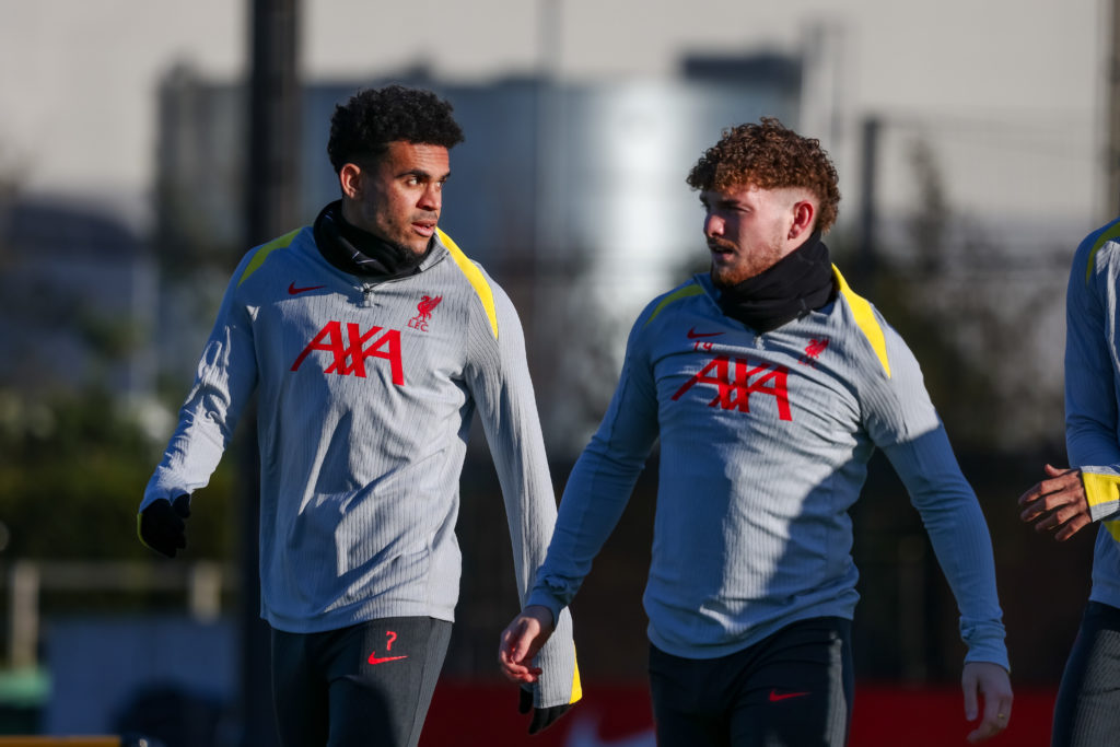 Liverpool FC Training Session And Press Conference - UEFA Champions League 2024/25 League Phase MD5