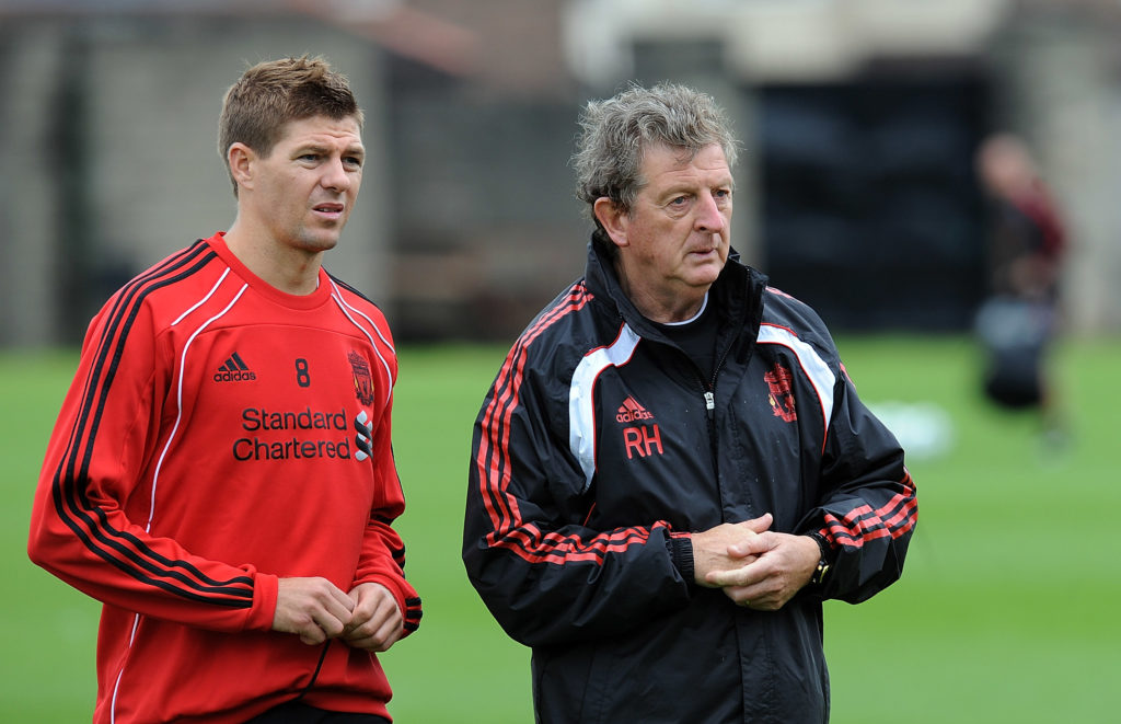 Roy Hodgson and Steven Gerrard at Liverpool FC Training Session