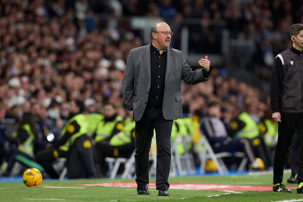 Rafael Benitez, the head coach of RC Celta de Vigo gestures