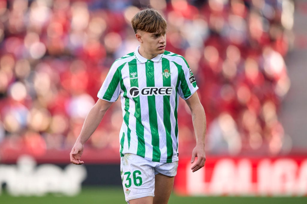 Jesus Rodriguez pictured in action for Real Betis in their La Liga clash against Mallorca.