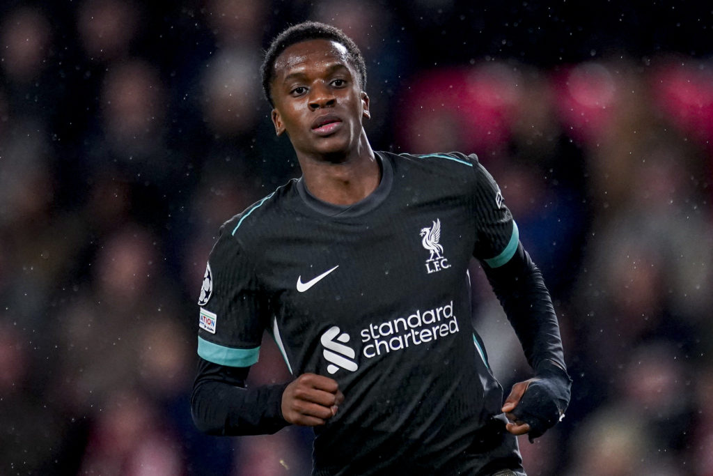 Liverpool midfielder Trey Nyoni in action during the UEFA Champions League match against PSV Eindhoven.