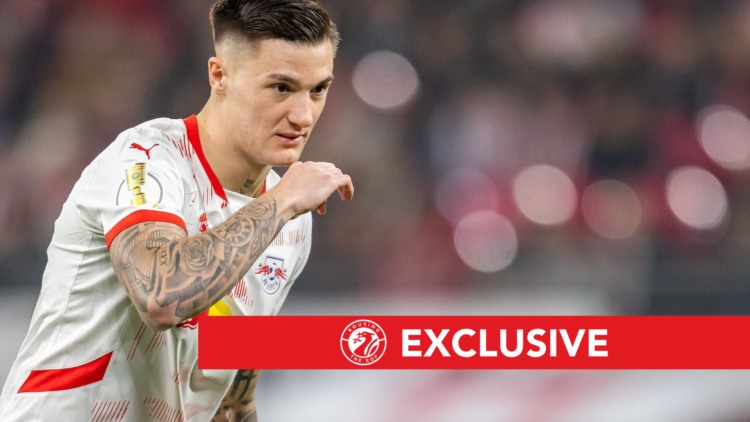 Liverpool target Benjamin Sesko in action for RB Leipzig