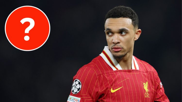 Liverpool defender Trent Alexander-Arnold with a mystery player insert.