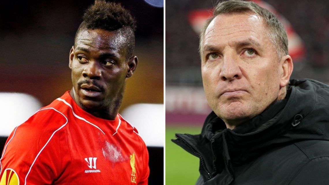 Split image of Brendan Rodgers and Mario Balotelli playing for Liverpool