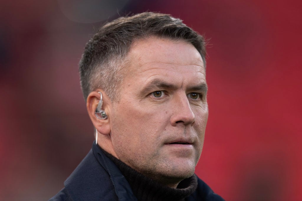 Michael Owen on punditry work during Liverpool vs Man City at Anfield.