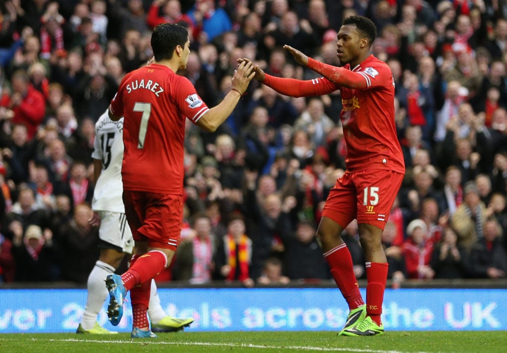 lUIS sUAREZ AND dANIEL sTURRIDGE PLAYING FOR lIVERPOOL