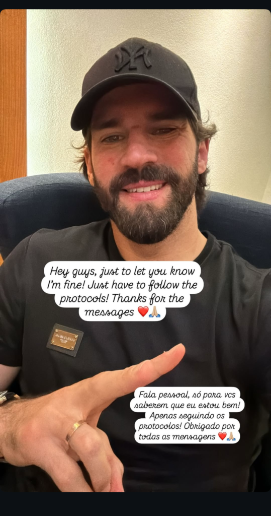 Alisson Becker shares injury update