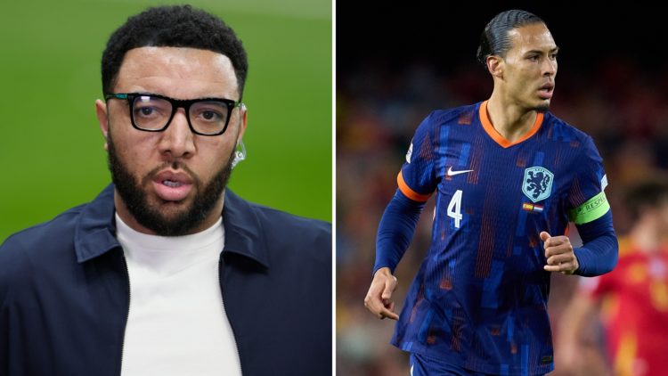 A split image of Troy Deeney as a pundit and Virgil van Dijk.