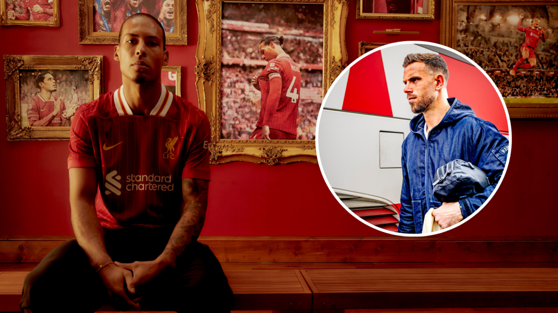 Virgil van Dijk poses after signing new Liverpool contract. Jordan Henderson prepares for a match with Ajax.