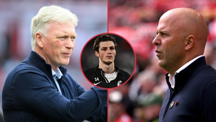 Left image, David Moyes, manager of Everton, applauds his team's supporters during the Premier League match between Nottingham Forest and Everton a...