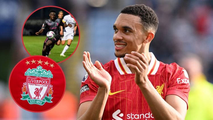 Main image, Trent Alexander-Arnold of Liverpool acknowledges the fans after the Premier League match between Leicester City FC and Liverpool FC at ...