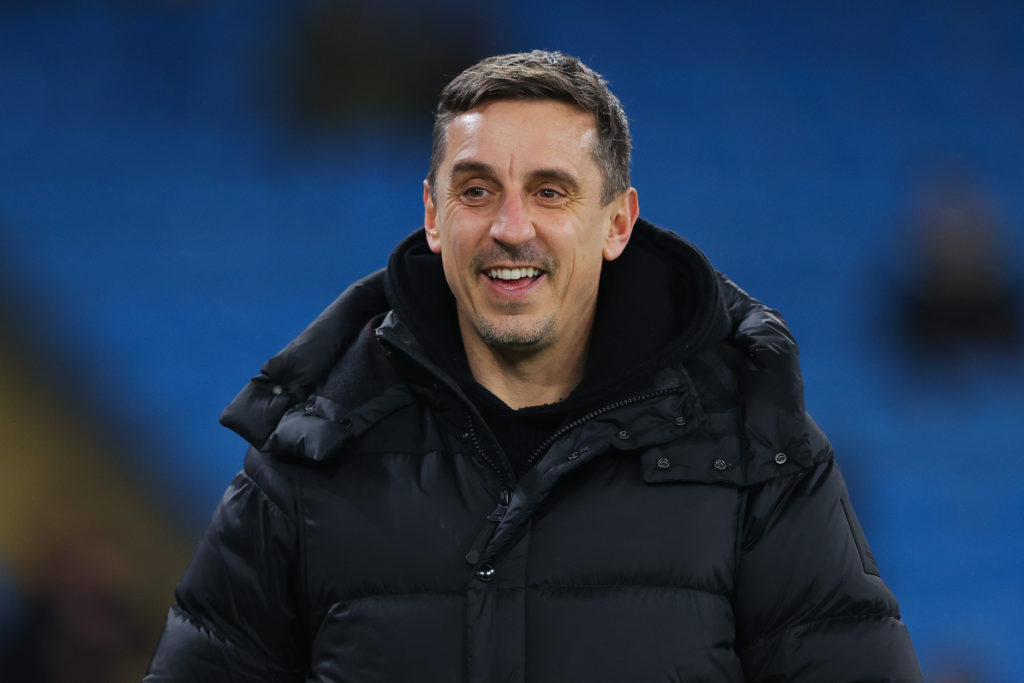 Gary Neville during his presenting duties for Sky Sports.