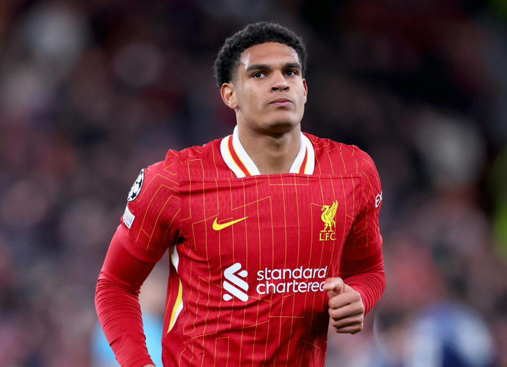 Jarell Quansah in action for Liverpool in their Champions League clash against Paris Saint-Germain.