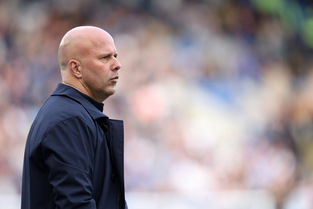 Liverpool Manager Arne Slot during the Premier League match between Leicester City and Liverpool at King Power Stadium