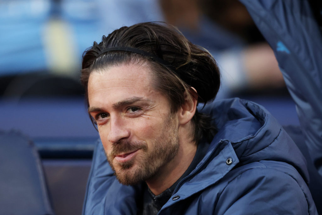 Jack Grealish pictured on Manchester City's bench.
