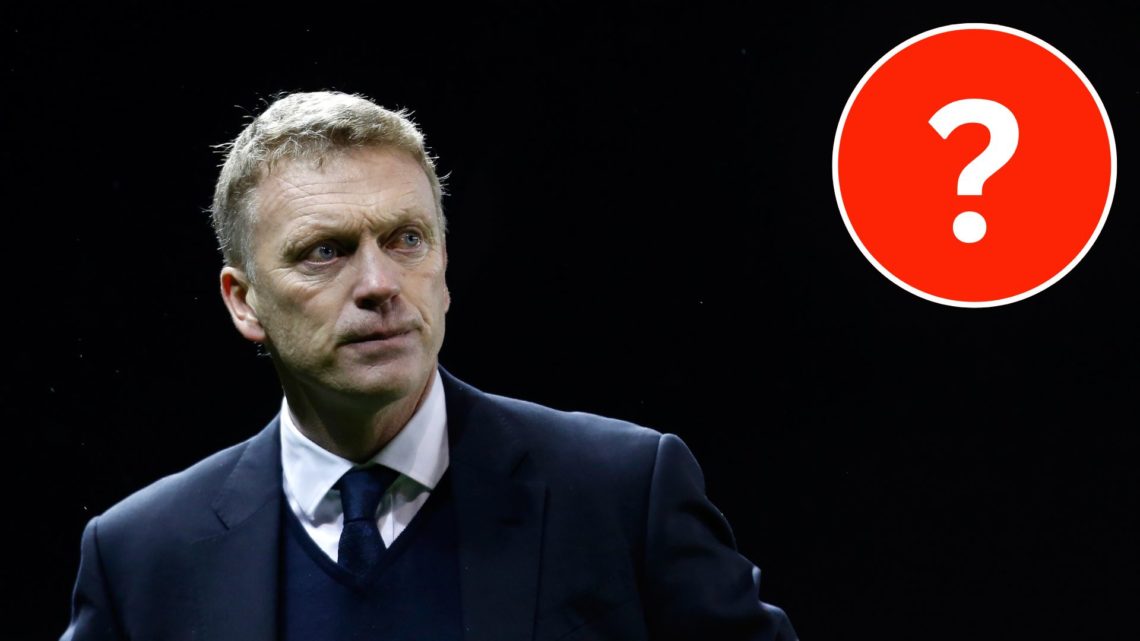 Everton manager David Moyes with a mystery player insert