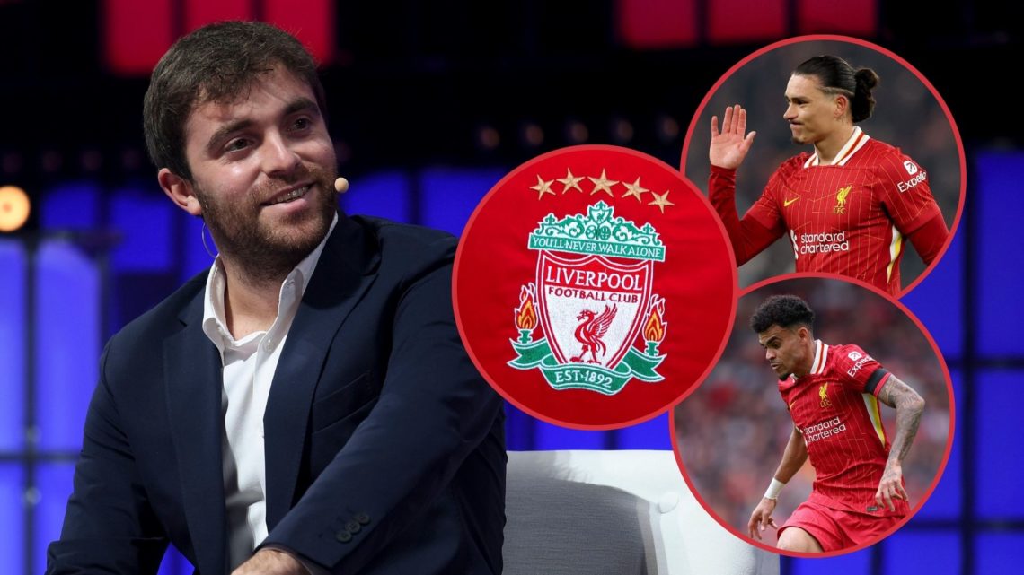 Main image, Fabrizio Romano, Football Journalist, on Centre Stage during day three of Web Summit 2021 at the Altice Arena in Lisbon, Portugal. Top ...