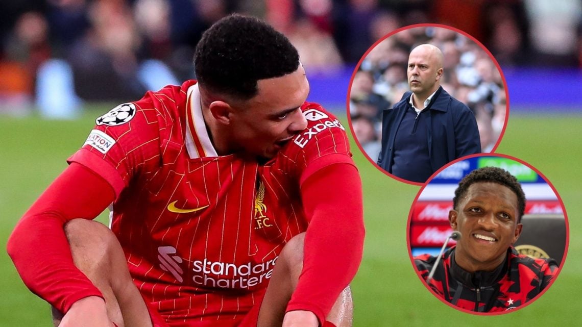 Main image, Liverpool, England - March 11: An injured Trent Alexander-Arnold of Liverpool during the UEFA Champions League 2024/25 Round of 16 Seco...