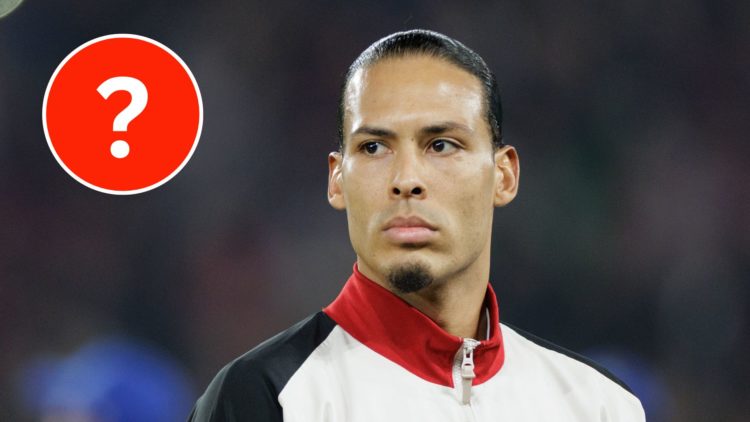 Liverpool defender Virgil van DIjk with a mystery player insert