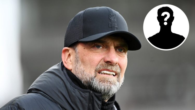 Former Liverpool manager Jurgen Klopp with a mystery player insert