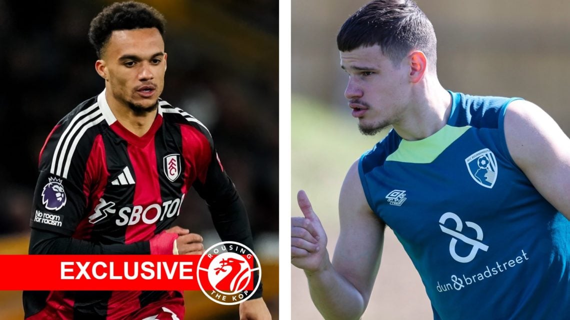 Antonee Robinson in Premier League action for Fulham. Bournemouth defender Milos Kerkez gives a thumbs up during training.