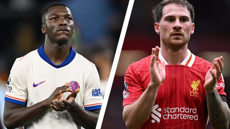 Moises Caicedo claps Chelsea supporters. Alexis Mac Allister claps supporters after playing for Liverpool.