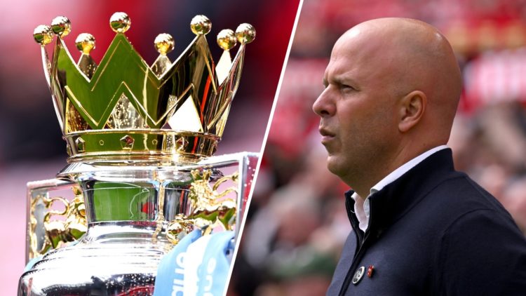 The Premier League trophy on display. Liverpool head coach Arne Slot observes a minute's silence in memory of the Hillsborough tragedy at Anfield.