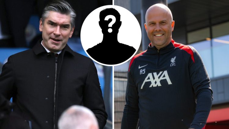 Liverpool sporting director Richard Hughes watches on at the Etihad Stadium. Arne Slot smiles as he prepares to take a Liverpool training session.