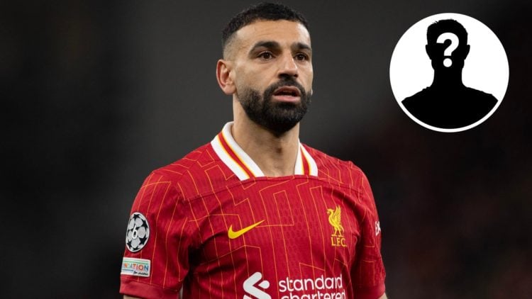 Liverpool attacker Mohamed Salah with a mystery insert